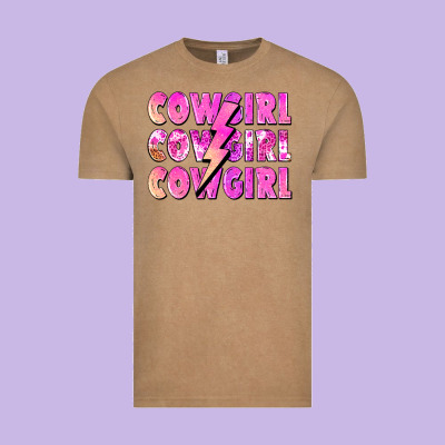 Cowgirl Cowgirl Lightning Bolt Vintage Tee Designed By Zillion Design Studio
