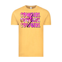 Vintage Mustard cowgirl cowgirl lightning bolt Vintage Tee - Zillion Design Studio