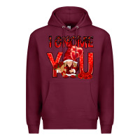 Burgundy i gnome you with roses Premium Hoodie - NancyCooperArtShop