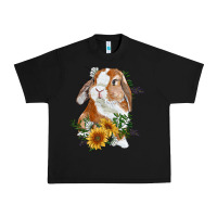Black bunny with sunflowers Urban Heavy Tee - RanaPortraitStore