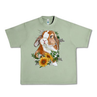 Oil Green bunny with sunflowers Urban Heavy Tee - RanaPortraitStore