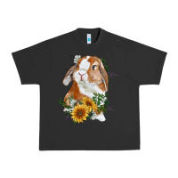 Pigment Black bunny with sunflowers Urban Heavy Tee - RanaPortraitStore