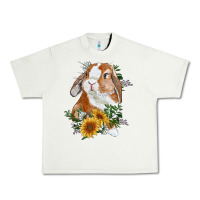 Pistachio bunny with sunflowers Urban Heavy Tee - RanaPortraitStore