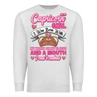 Oatmeal Heather As A Capricorn Girl I Was Born With My Heart On My Sleeve And A Mouth Premium Sweatshirt - Jasminsmagicworld