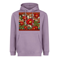 Lavender red flower and cactus with cowhide and aztec Heavyweight Hoodie - Artiststas