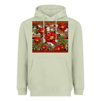 Matcha red flower and cactus with cowhide and aztec Heavyweight Hoodie - Artiststas