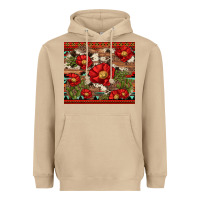 Mushroom red flower and cactus with cowhide and aztec Heavyweight Hoodie - Artiststas