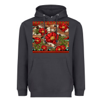 Smoke red flower and cactus with cowhide and aztec Heavyweight Hoodie - Artiststas