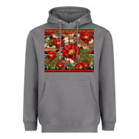 Storm red flower and cactus with cowhide and aztec Heavyweight Hoodie - Artiststas