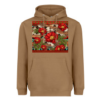 Toasted Coconut red flower and cactus with cowhide and aztec Heavyweight Hoodie - Artiststas