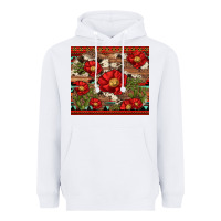 White red flower and cactus with cowhide and aztec Heavyweight Hoodie - Artiststas