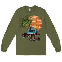Army Green summer vibes Long Sleeve Tee - SublimationCraftShop
