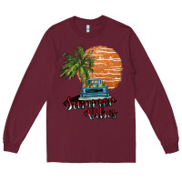 Burgundy summer vibes Long Sleeve Tee - SublimationCraftShop