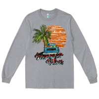 Heather Grey summer vibes Long Sleeve Tee - SublimationCraftShop