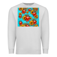 Dove Grey Western Sunflowers Ladybug Premium Sweatshirt - LillyAllenDesigns