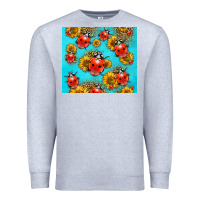 Heather Grey Western Sunflowers Ladybug Premium Sweatshirt - LillyAllenDesigns