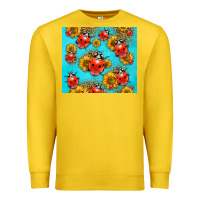 Lemon Western Sunflowers Ladybug Premium Sweatshirt - LillyAllenDesigns