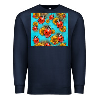Navy Western Sunflowers Ladybug Premium Sweatshirt - LillyAllenDesigns