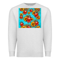 Oatmeal Heather Western Sunflowers Ladybug Premium Sweatshirt - LillyAllenDesigns
