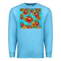 Ocean Blue Western Sunflowers Ladybug Premium Sweatshirt - LillyAllenDesigns