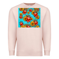 Pale Pink Western Sunflowers Ladybug Premium Sweatshirt - LillyAllenDesigns