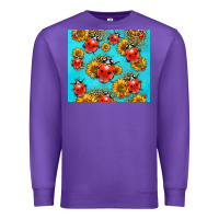 Purple Western Sunflowers Ladybug Premium Sweatshirt - LillyAllenDesigns