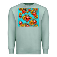 Seafoam Western Sunflowers Ladybug Premium Sweatshirt - LillyAllenDesigns