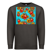 Smoke Western Sunflowers Ladybug Premium Sweatshirt - LillyAllenDesigns