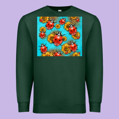 Western Sunflowers Ladybug Premium Sweatshirt Designed By Lillyallendesigns