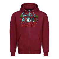 Burgundy santas favorite dentist Zipper Hoodie - JahusDesignShop