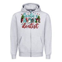 Heather Grey santas favorite dentist Zipper Hoodie - JahusDesignShop