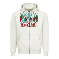 Oatmeal Heather santas favorite dentist Zipper Hoodie - JahusDesignShop