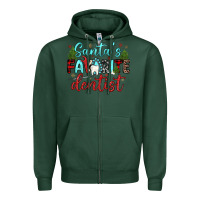 Sports Green santas favorite dentist Zipper Hoodie - JahusDesignShop
