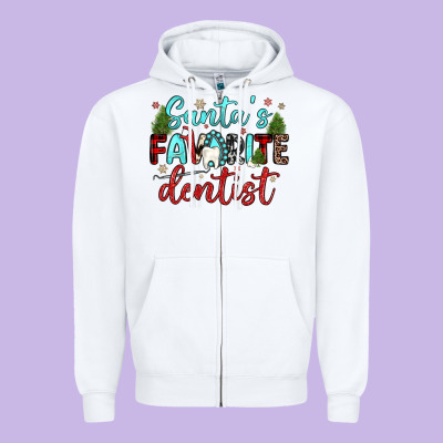 Santas Favorite Dentist Zipper Hoodie Designed By Jahusdesignshop