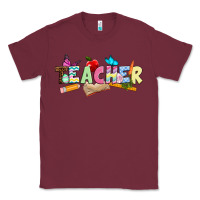 Burgundy Easter Teacher Easter Day Classic Tee - Neo Western