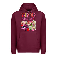 Burgundy v is for vodka Premium Hoodie - NancyCooperArtShop
