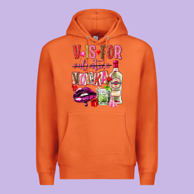 V Is For Vodka Premium Hoodie Designed By Nancycooperartshop