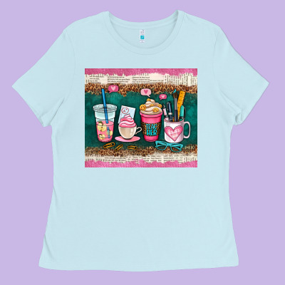 Teacher Coffee Cups Ladies Tee Designed By Adodesignshop