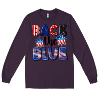 Plum Back the blue 4th of july Long Sleeve Tee - CowGirlArtShop