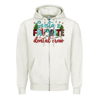 Oatmeal Heather santas favorite dental crew Zipper Hoodie - JahusDesignShop