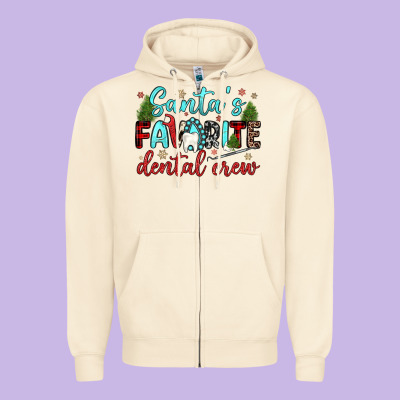Santas Favorite Dental Crew Zipper Hoodie Designed By Jahusdesignshop