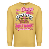 Antique Gold As A Gemini Girl I Was Born With My Heart On My Sleeve And A Mouth Premium Sweatshirt - Jasminsmagicworld