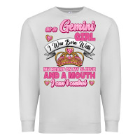 Dove Grey As A Gemini Girl I Was Born With My Heart On My Sleeve And A Mouth Premium Sweatshirt - Jasminsmagicworld