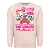 Pale Pink As A Gemini Girl I Was Born With My Heart On My Sleeve And A Mouth Premium Sweatshirt - Jasminsmagicworld