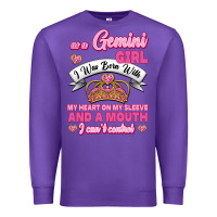 Purple As A Gemini Girl I Was Born With My Heart On My Sleeve And A Mouth Premium Sweatshirt - Jasminsmagicworld