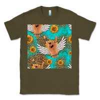 Army Green rock n roll hands seamless pattern Classic Tee - HRA Design Shop