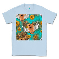 Dusty Blue rock n roll hands seamless pattern Classic Tee - HRA Design Shop