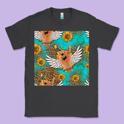 Rock N Roll Hands Seamless Pattern Classic Tee Designed By Hra Design Shop