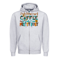 Heather Grey i am holding a cup of coffee so yeah iam pretty bu Zipper Hoodie - AdoDesignShop