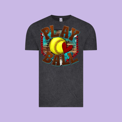 Vintage Tee play ball softball